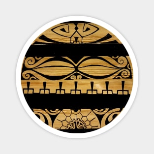 Tiki on tapa polynesian tattoo art Magnet